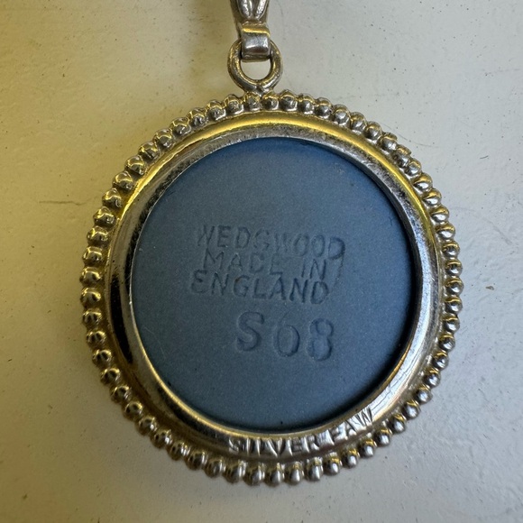 Vintage 925 Wedgewood Jasperware Male Cameo Pendant Necklace - Picture 3 of 4